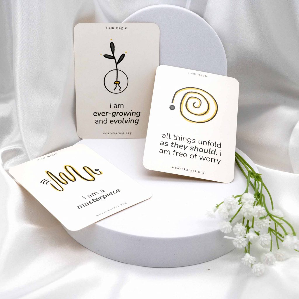 multiple affirmation cards